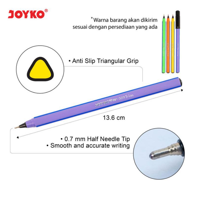 

Ball Pen Pulpen Pena Joyko BP-329 Trian 0.7 mm