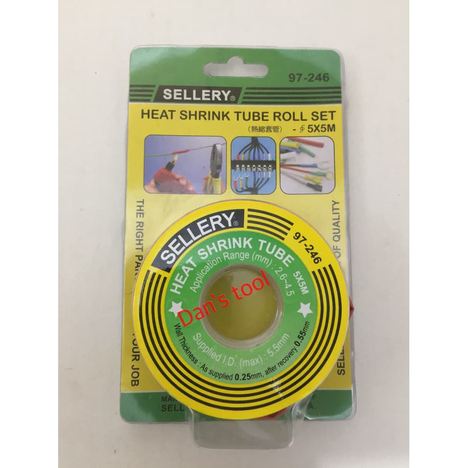 Heat Shrink Tube Roll Set/Selongsong Kabel Roll Hitam 10mmx5 Meter