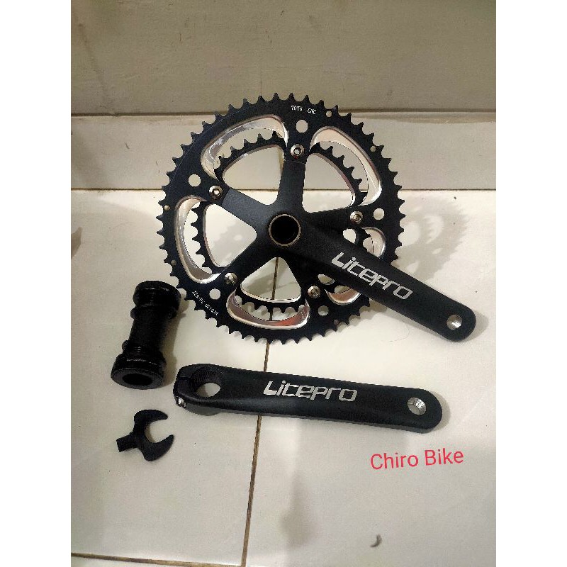crank sepeda lipat litepro double HT2 53-39T