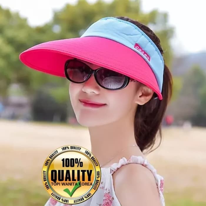 topi pantai outdoor korea hitam pink abu grosir distributor