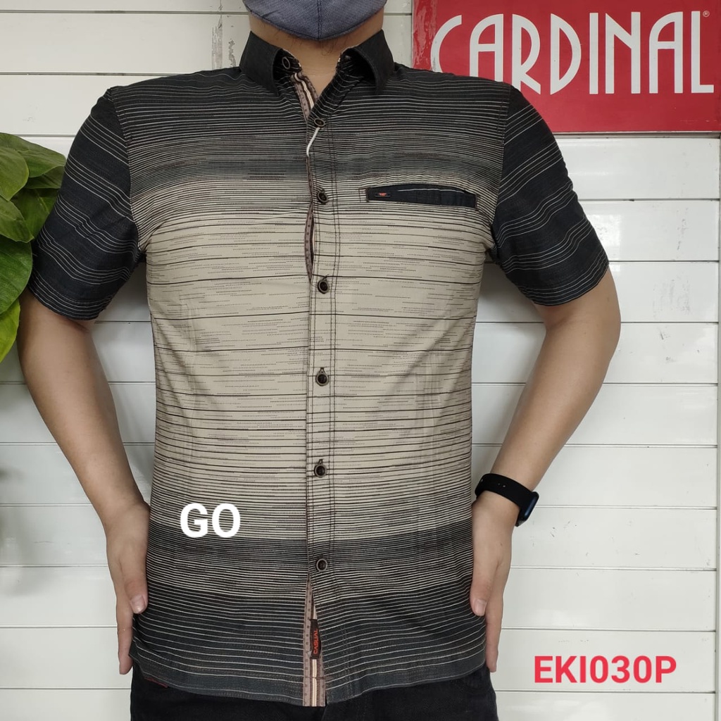 gof S CARDINAL KEMEJA CASUAL Pakaian Atasan Pria Kemeja Reguler Hem Casual Santai Lengan Pendek