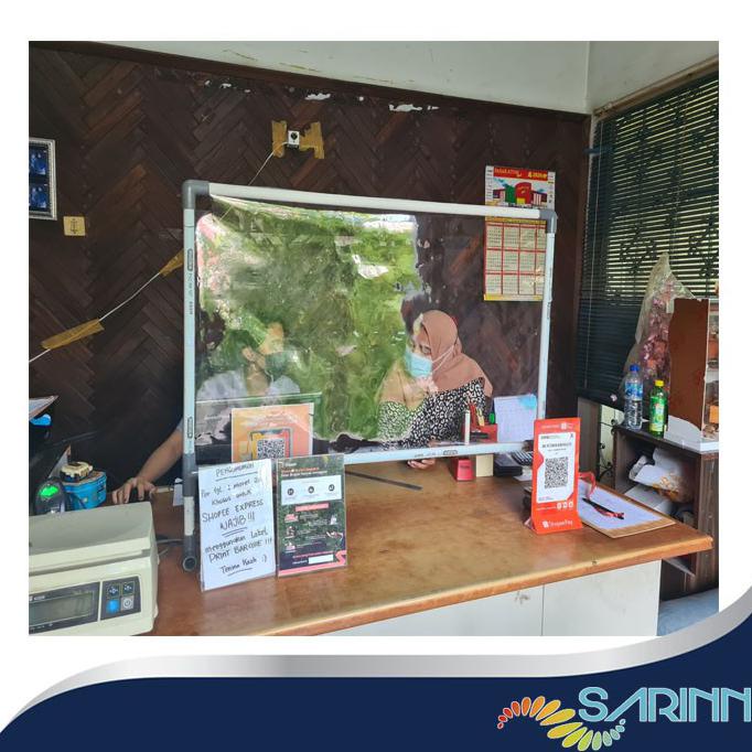 PARTISI MEJA MIKA BENING SEKAT MEJA TRANSPARAN 95 cm x 75 cm