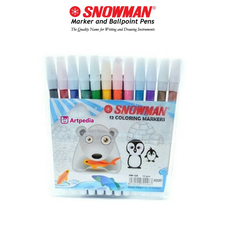 

SPIDOL KECIL SNOWMAN 12 WARNA COLOURING PEN PW-12A