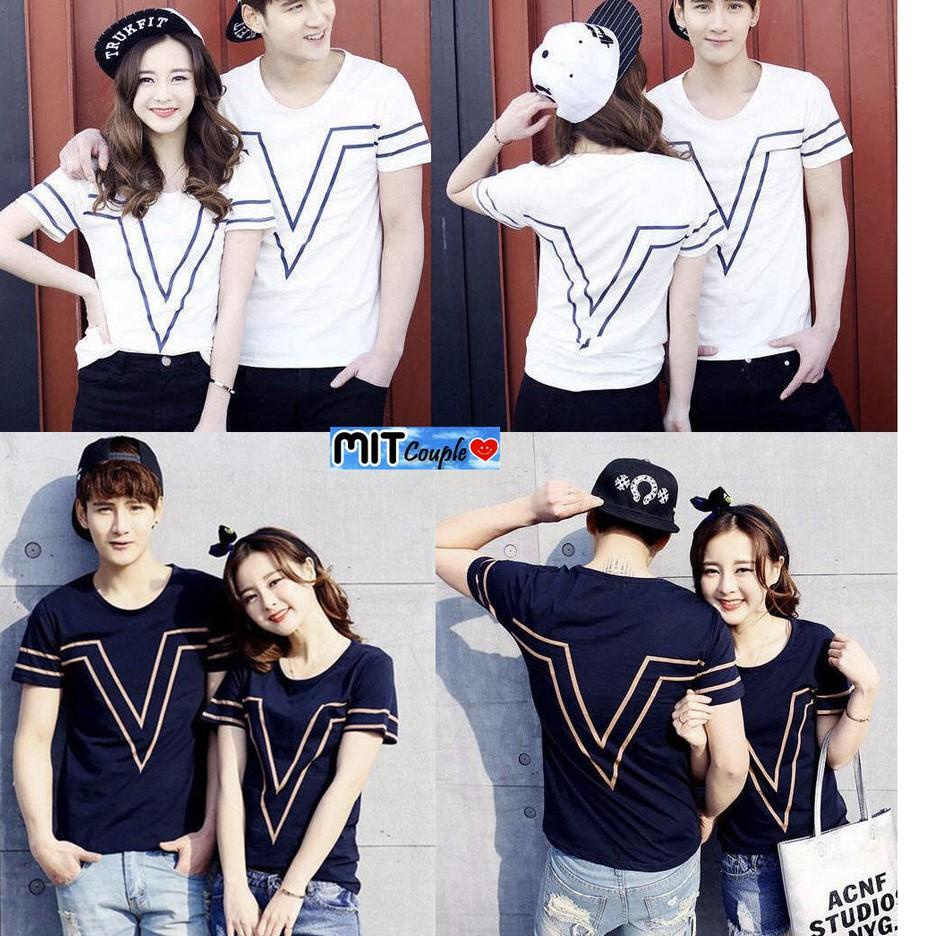 ❁ KAOS COUPLE / BAJU COUPLE / BAJU COUPLE LENGAN PENDEK MURAH VICTOR ☚