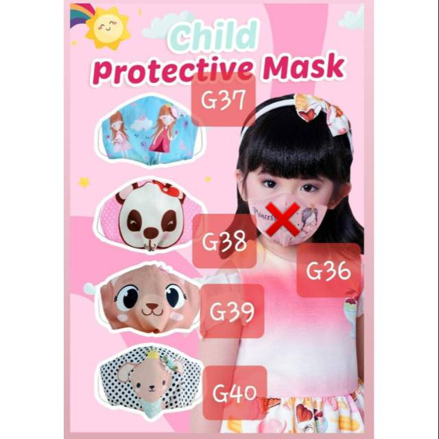 Masker Kain CUTE for KIDS ( GIRLS Series )