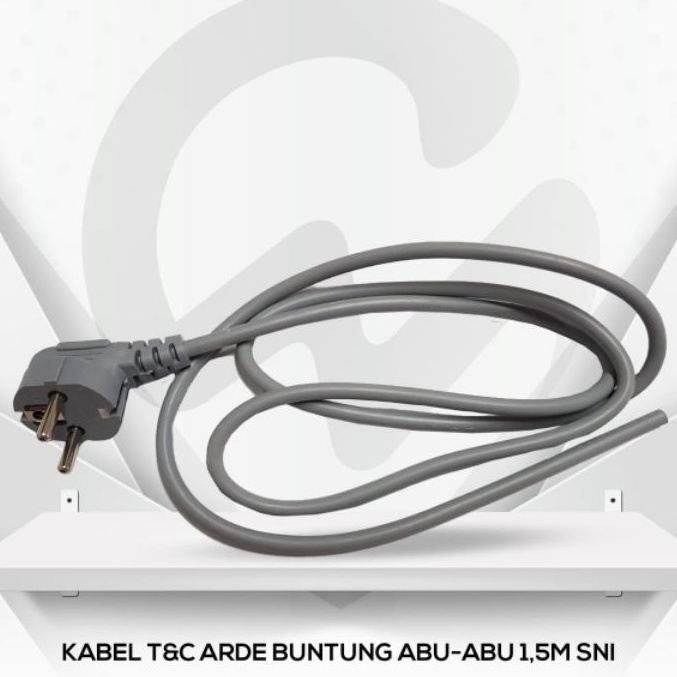 KABEL AC BUNTUNG SNI isi 3 pakai ARDE 3x0.5 abu-abu cable power mesin cuci lemari es kulkas komputer