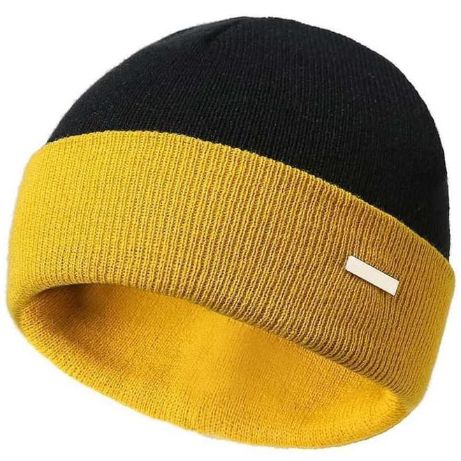 QNO8 TOPI KUPLUK RAJUT / TOPI PRIA WANITA / TOPI RAJUT KUPLUK / TOPI IMPORT - KUNING KRZ2