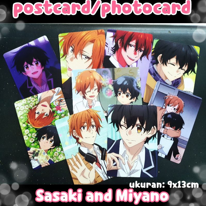 set postcard/photocard ukuran 3R anime/manga sasaki and miyano