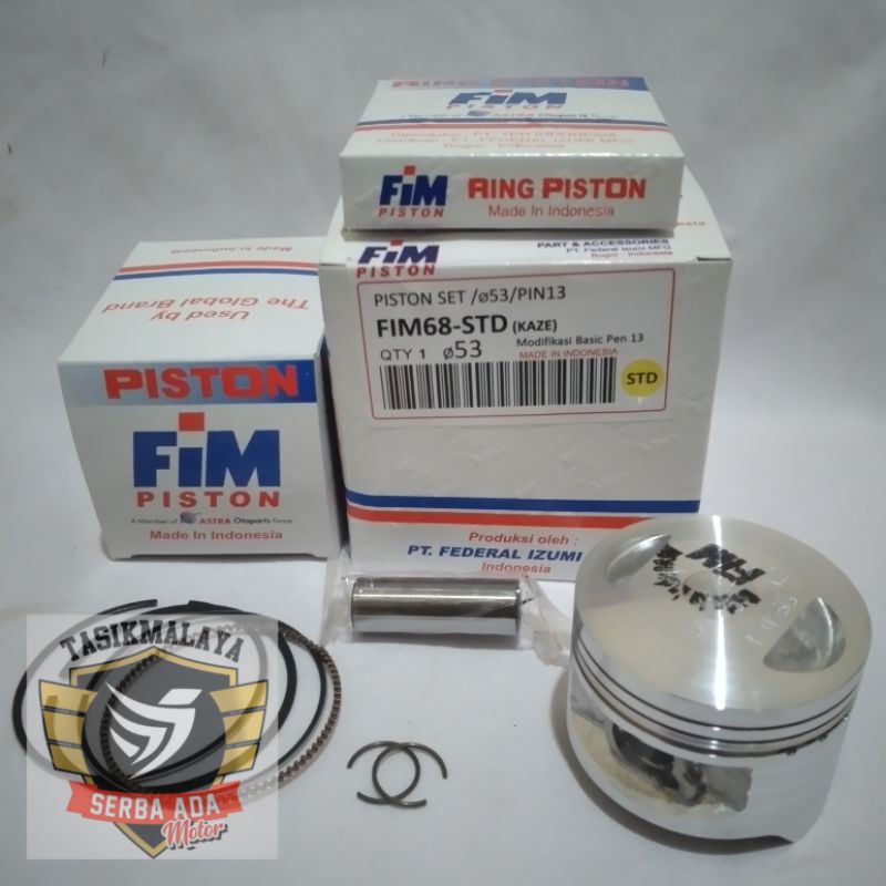 PISTON KIT SEHER KIT FIM 68 KAZE PEN 13 DIAMETER 53, 53.5, 54, 54.5, 55