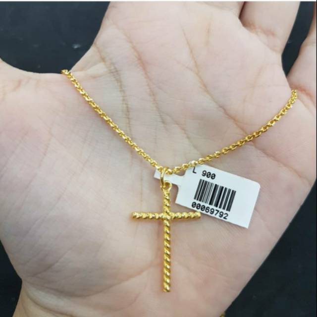 Jual Kalung Salib 10 gram Emas LM/London 24K kadar 99,9 Indonesia