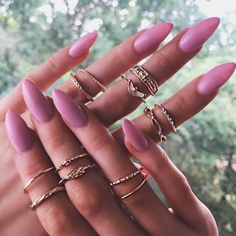 Winding Knotted Twist Line Carved Knuckle Rings Set