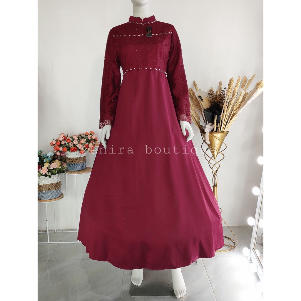 WILONA BAJU PESTA / dress tulle bordir berpayet / couple kondangan / bumil / wisuda / bridesmaids