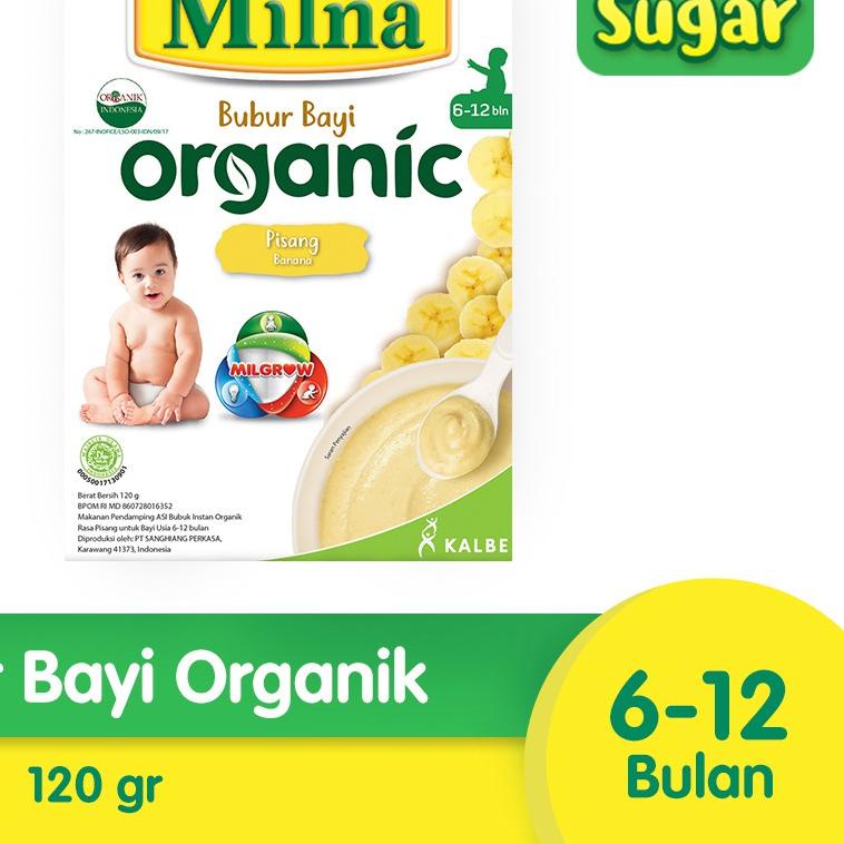 ❆ Milna Bubur Bayi Organik 6 Bulan Pisang 120gr ✰