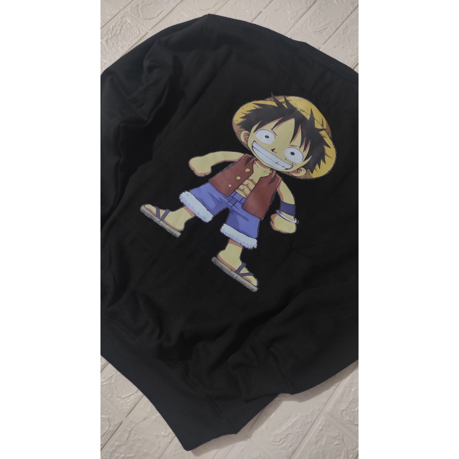 Sweater Crewneck Luffy One Piece / Sweater Crewneck Anime One Piece Bahan fleece Tebal Dan Bisa Bayar Di Tempat