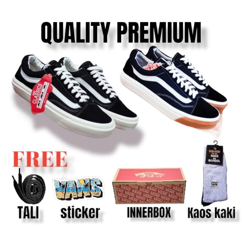 SEPATU  V4NS OLD SKOOL BLACK WHITE DT PREMIUM GRADE ORI PREMIUM SEPATU SNEAKERS PRIA SNEAKERS WANITA