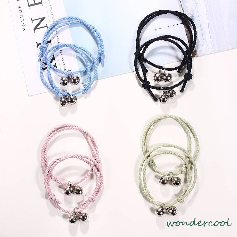 2 PC Korea Wanita Lonceng Adjustable Gelang Pasangan Pacar Hadiah Ulang Tahun-Won