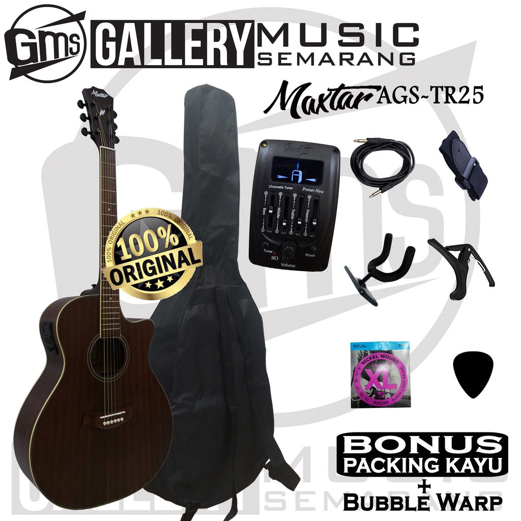 ORIGINAL!!! Gitar Akustik Elektrik Maxtar AGS-TR25 Gitar Akustik Original Preamp Equalizer Tuner Cowboy Prener New