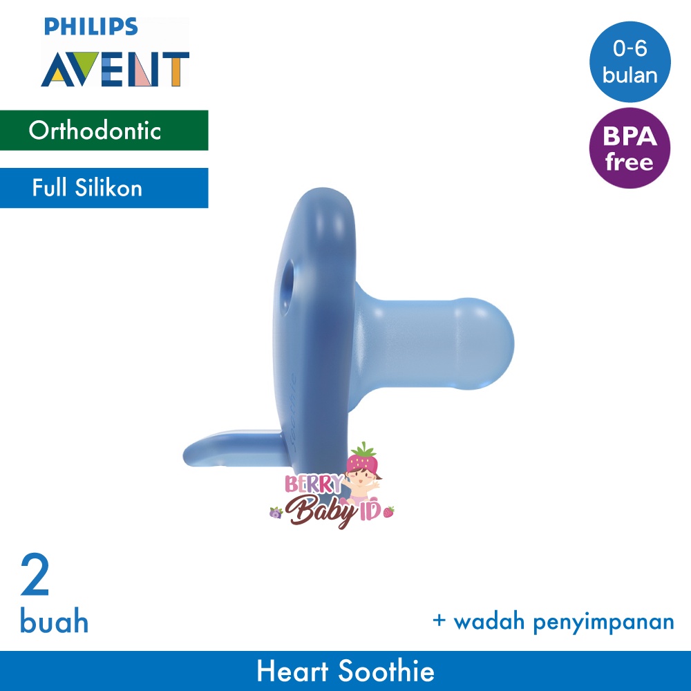 Philips Avent Soother Soothie Heart Empeng Silikon Bayi Pacifier 0-6m Berry Mart