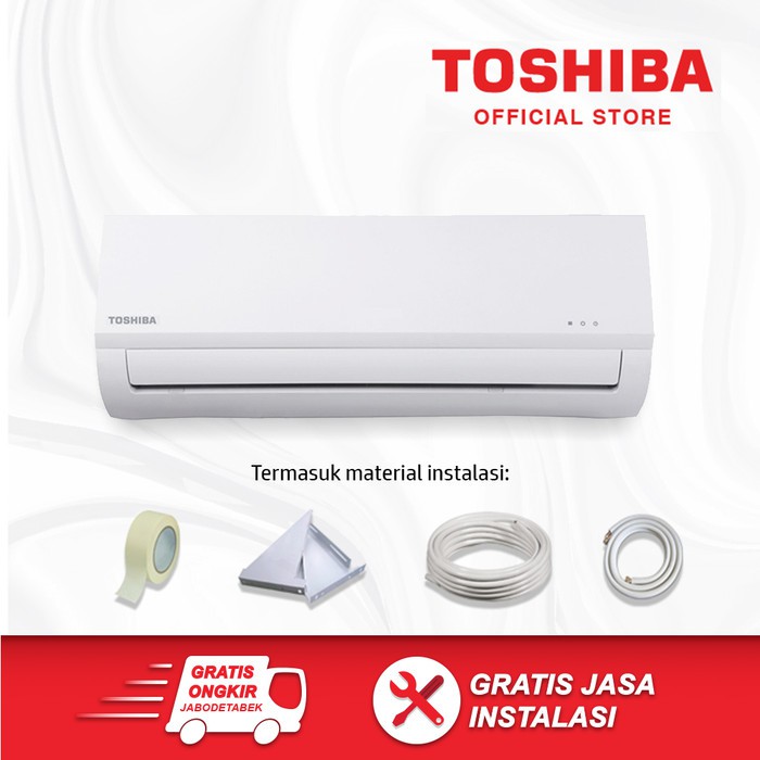 TOSHIBA RAS05J2KGID Ac 1/2 Pk + Jasa pemasangan &amp; material