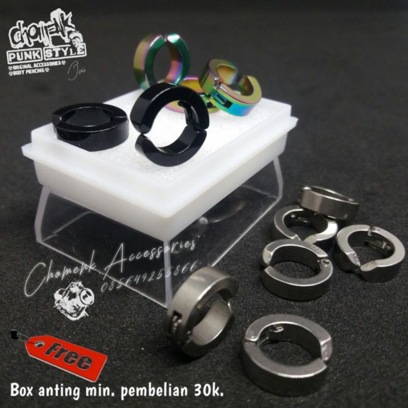 Piercing earring anting jepit mainan tindikbbarbel titanium
