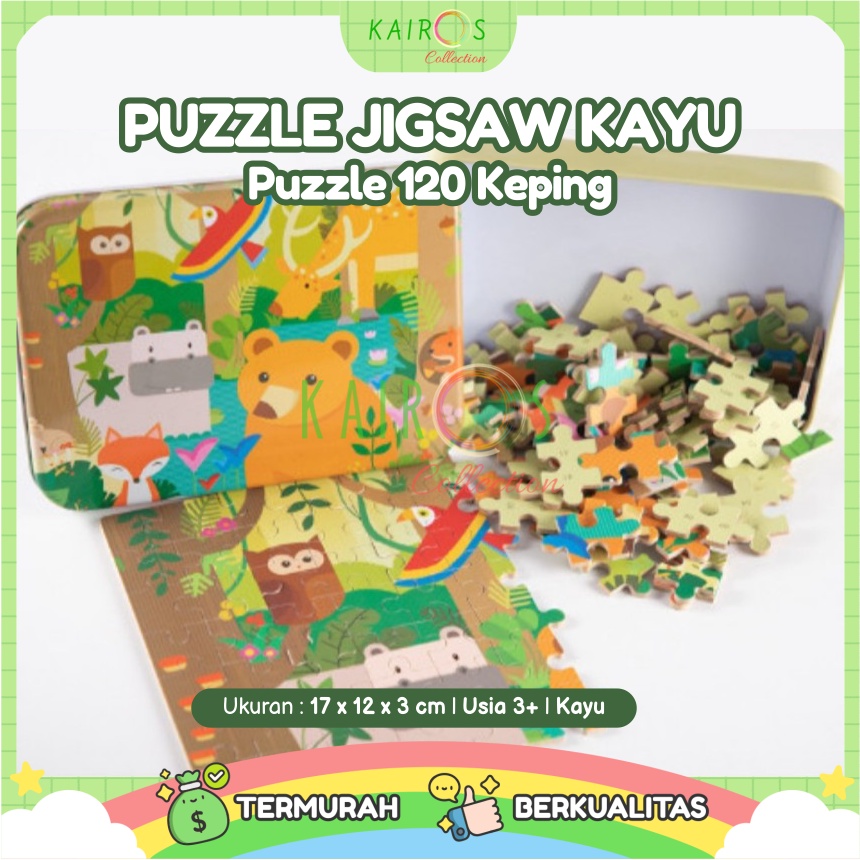 Puzzle Jigsaw Kayu 120 Pcs Aneka Motif Mainan Edukasi Anak