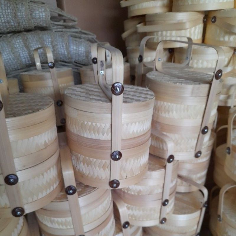 

hampers rantang bambu susun 2 diameter 22cm tinggi 21cm bleching putih