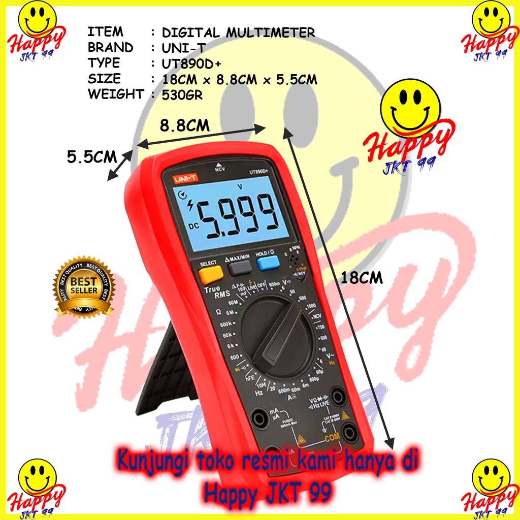 MULTITESTER MULTIMETER AVOMETER TESTER DIGITAL UNI-T UT890D+ UT890 D UT 890D 890