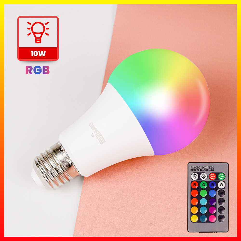 Lampu Unik Bohlam LED RGB 16 Warna dengan Remote Control E27 10W TaffLED - 7RLL1QWH