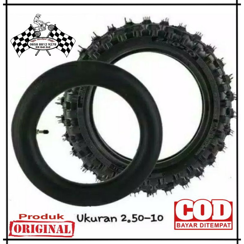 BAN LUAR DALAM MOTOR MINI TRAIL-BAN MINI TRAIL-UKURAN 2.50 RING 10