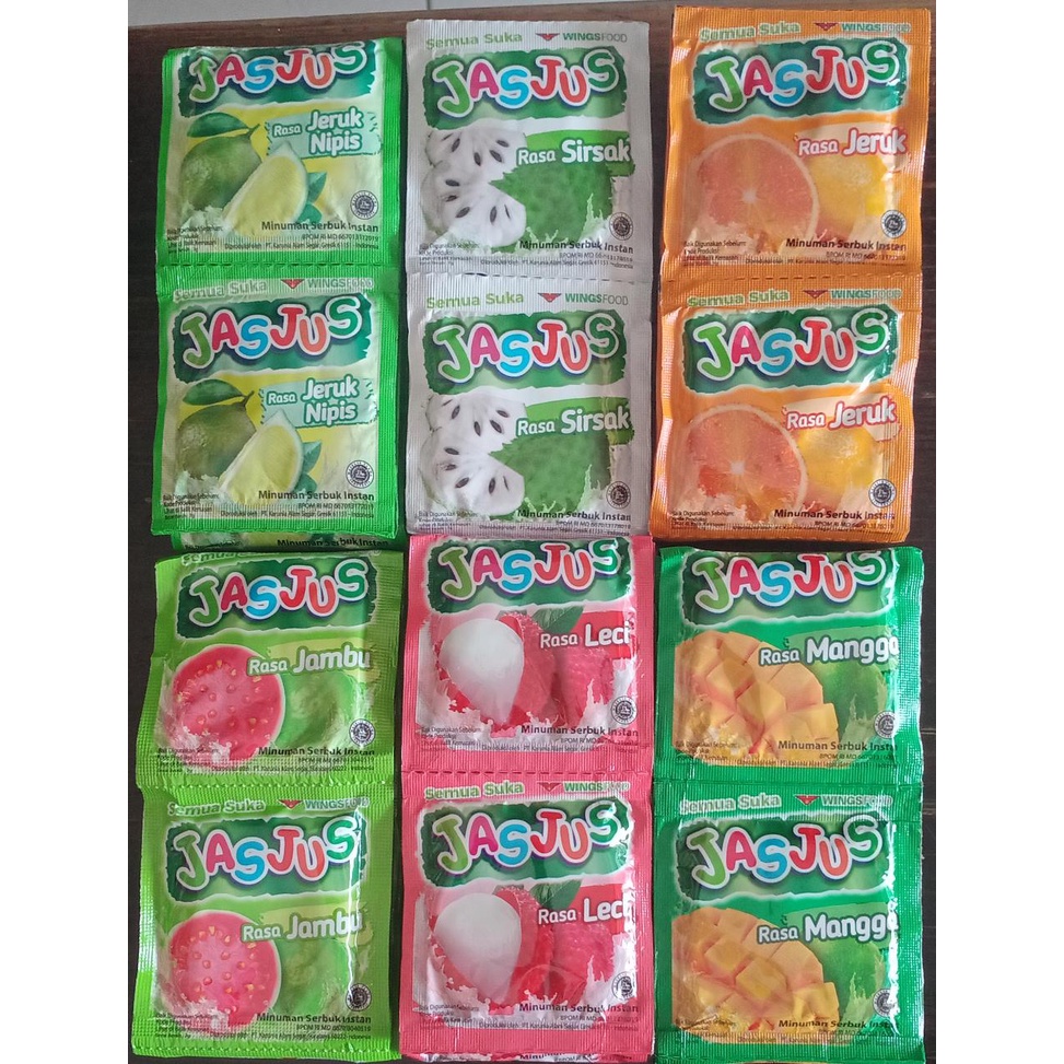 Jasjus minuman serbuk rasa buah jas jus (1 renceng 10 pcs)