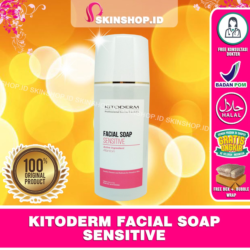 Kitoderm Facial Soap Sensitive 100ml Original / Sabun Pembersih Wajah Kulit Sensitif BPOM Aman