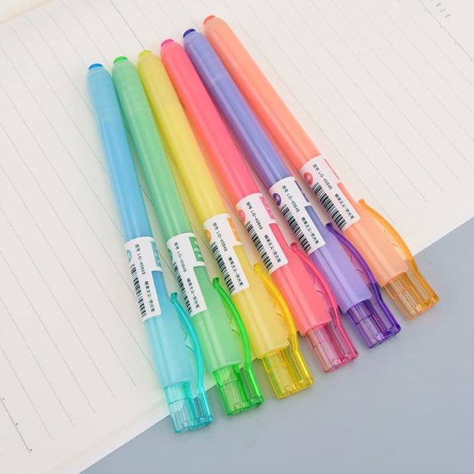 

Colorful Line Highlighter Pen 6pc Set Penanda Kalimat Warna Warni Lucu
