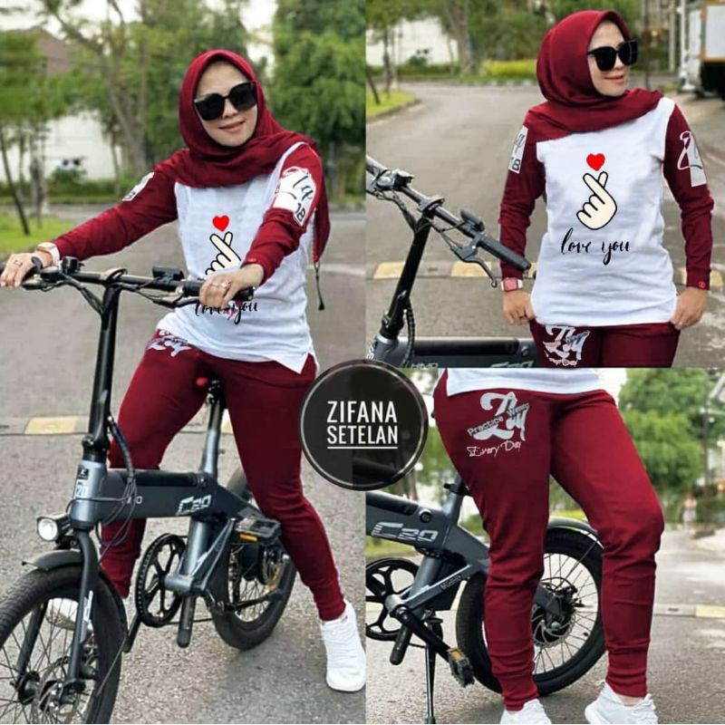 SET STELAN CELANA TRAINING ZIFANA BIGSIZE JUMBO BABITERRY EDHM
