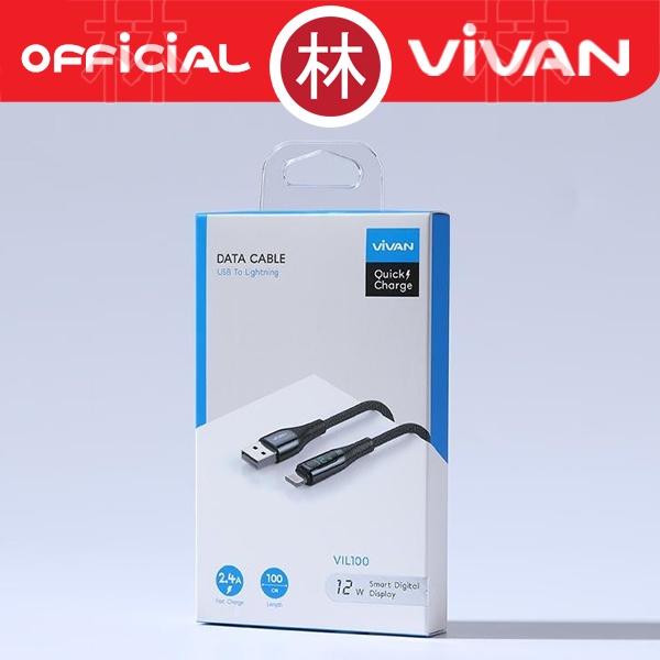 Vivan VIL100 USB Kabel Data iPhone Lightning 2.4A Fast Charging 100cm