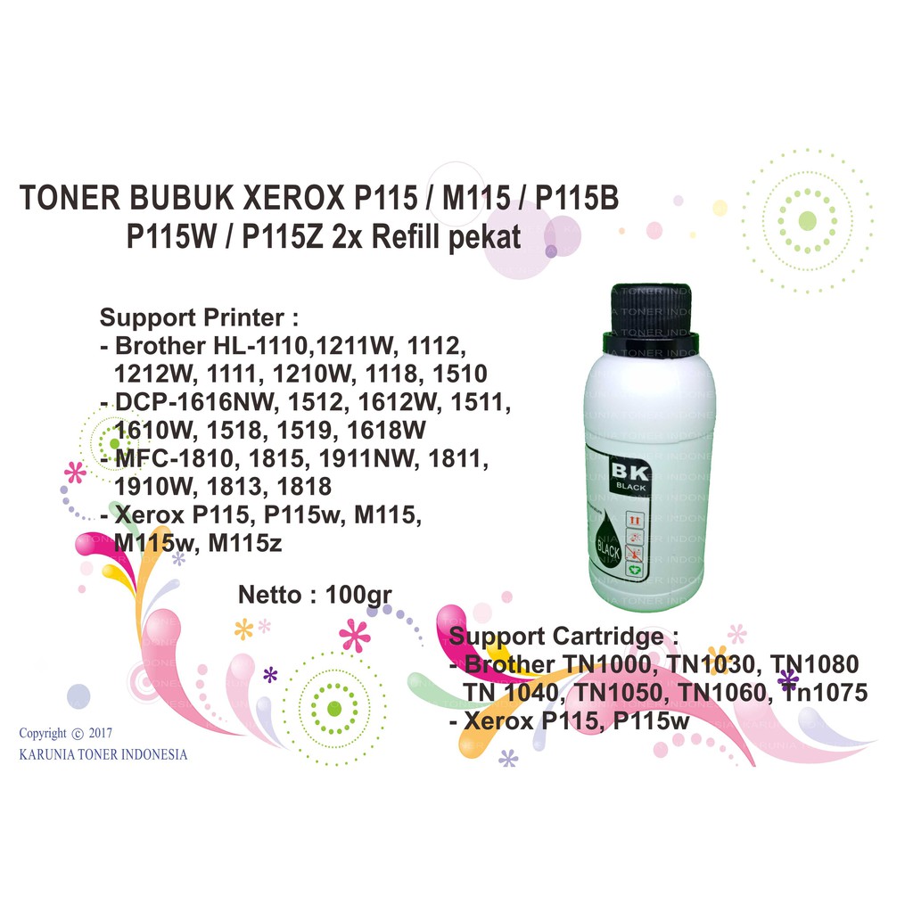 TONER BUBUK XEROX P115 / M115 / P115B / P115W / P115Z 2x Refill pekat