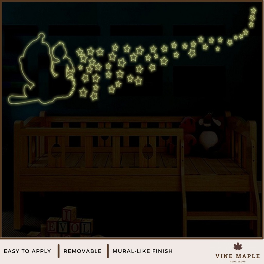 Dream Robot Cat (60x90cm) - Stiker Dinding / Wall Sticker Glow In The Dark