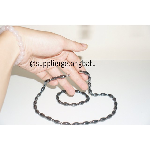 PROMO Kalung Gelang Kesehatan Korea Batu Oval Peredaran darah terapi blustin magnet alam fashion