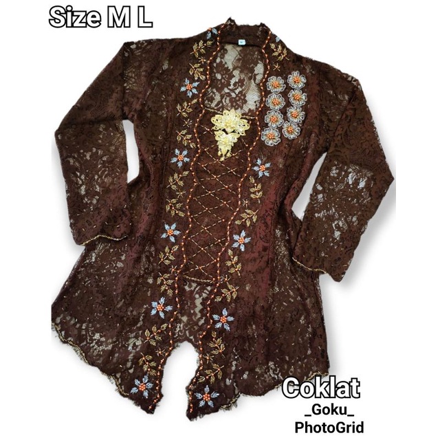 kebaya Payet bunga tumpuk