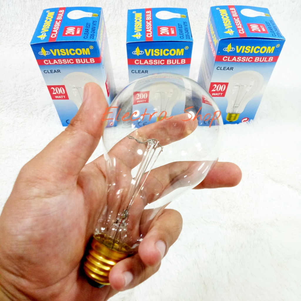 Lampu Bohlam Pijar 200 watt Visicom Sangat Langka