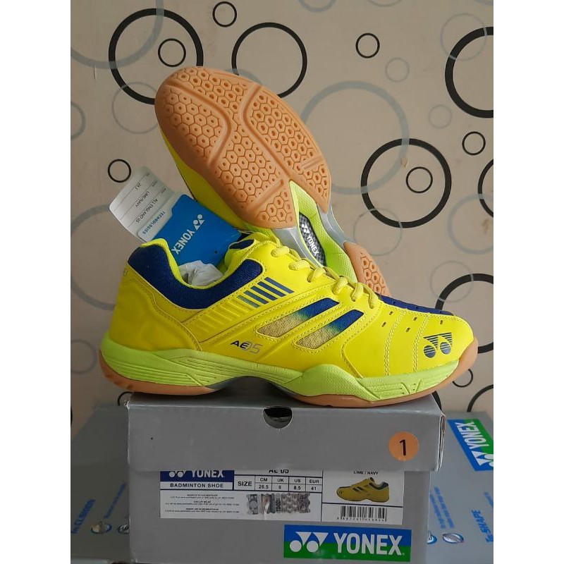 SEPATU BADMINTON YONEX ALL ENGLAND 05 - TRUCUSHION - LIME NAVY - ORIGINAL
