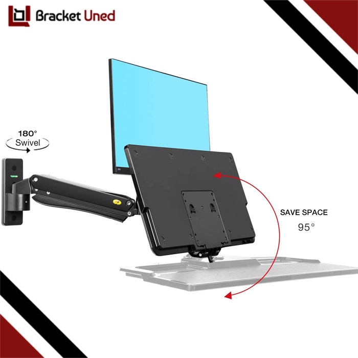 Bracket Monitor 24 - 35 inch, Sit-Stand Single Arm Monitor Wall Mount North Bayou MC-40