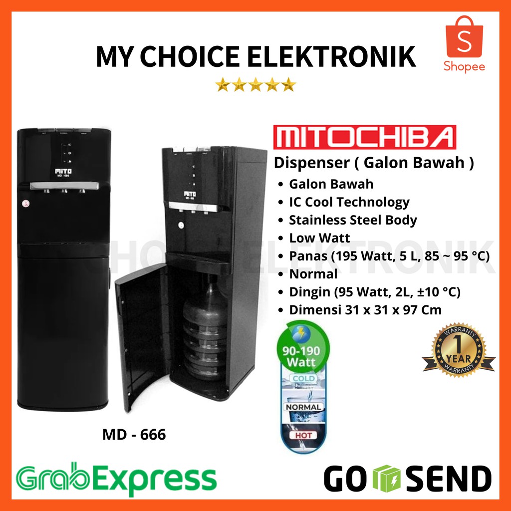 MITO MD-666 Dispenser Galon Bawah (Stainless)