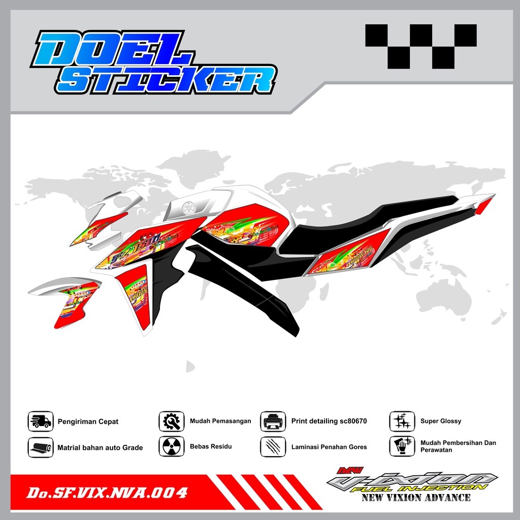 STICKER STRIPING VIXION NVA - STICKER STRIPING LIST VARIASI HOLOGRAM , CROME VIXION NVA 2015-2016 DOEL 004