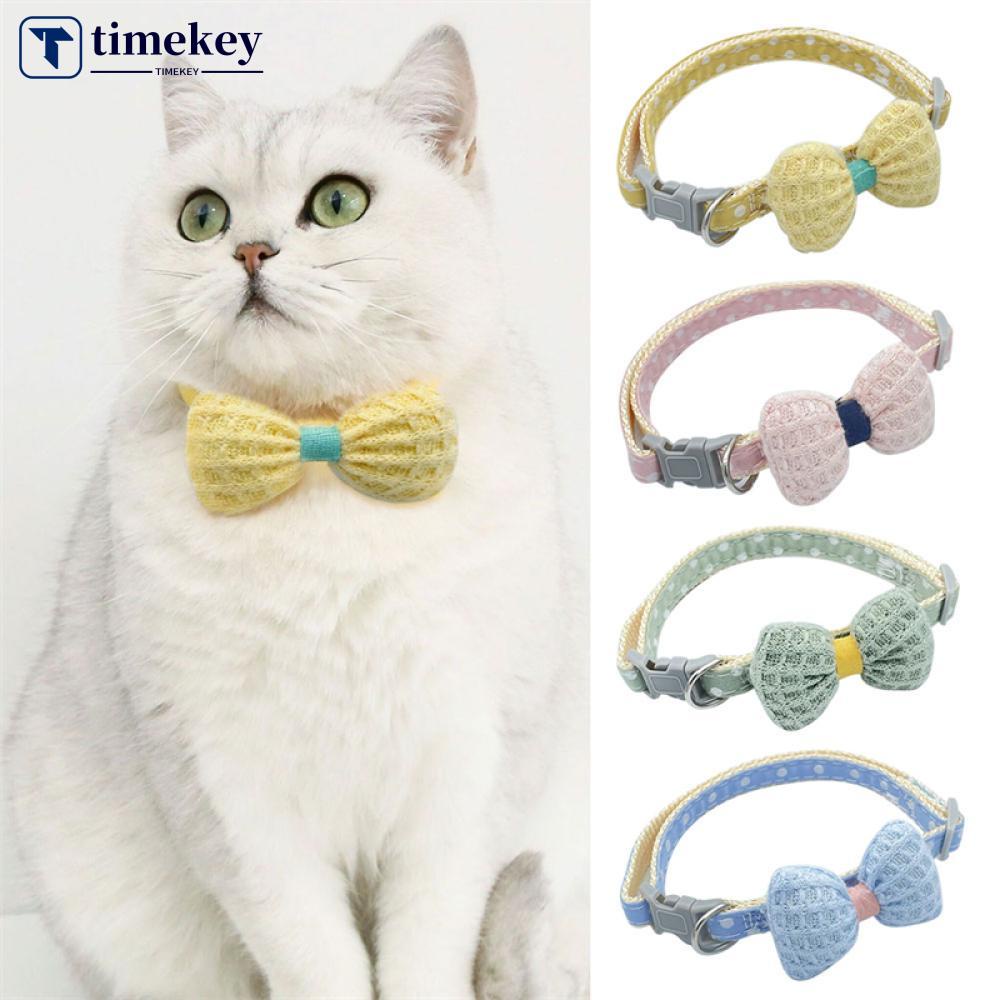 Timekey B1W5 Kalung Leher Anjingkucingkelinci Bentuk Dasi Kupukupu Bahan Polyester Adjustable