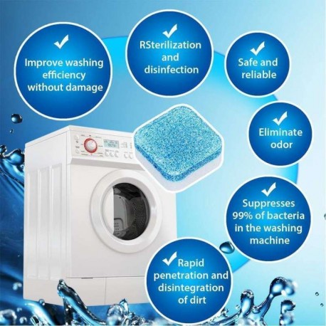 Tablet Pembersih Mesin Cuci Deep Cleaning Laundry Washing Machine Cleaner Anti Bakteri Jamur Virus Kotoran Kapsul Tabung Mesin Cuci