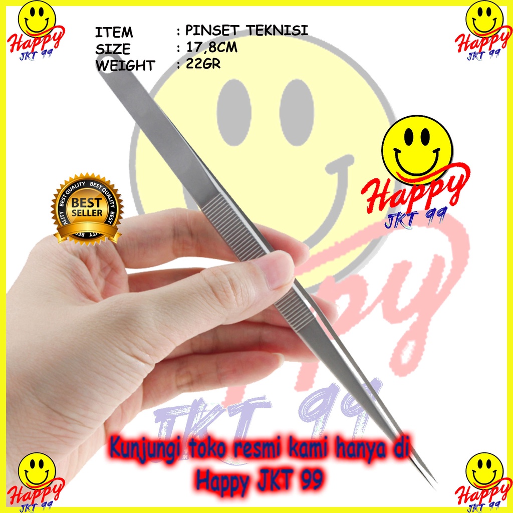[ HAPPY JKT 99 ] PINSET LURUS RUNCING PANJANG JUMBO 18CM 18 CM ALAT SERVICE TEKNISI