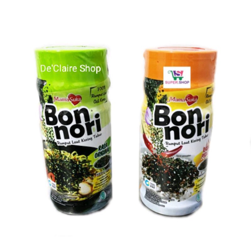 

Mamasuka Bon Nori Rumput Laut Kering Tabur BOTOL Original / Pedas Seaweed