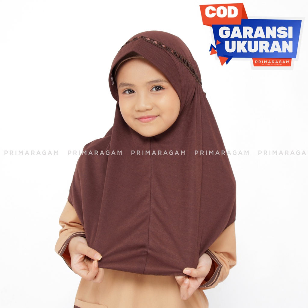 Kerudung pramuka sd kerudung sekolah coklat sd kerudung sd coklat kerudung coklat sd ssd-033