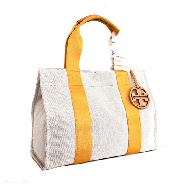 Tory Burch Miller Canvas Tote (Red and Yellow)