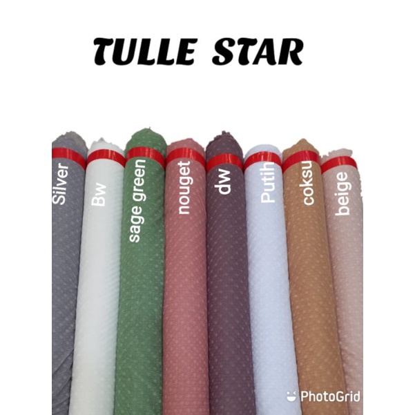 Kain Tile Dot Salju/Tulle Snow Flakes